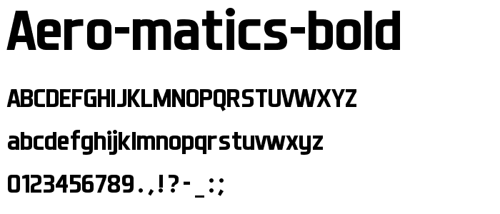 Aero Matics Bold font