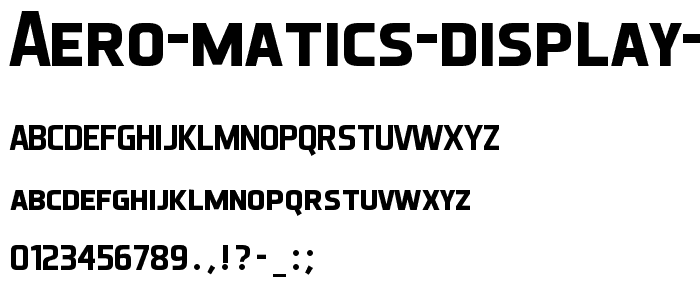 Aero Matics Display Bold font