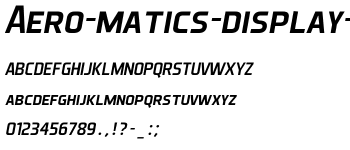 Aero Matics Display Italic font