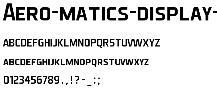 Aero Matics Display Regular font