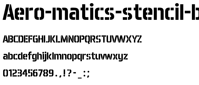 Aero Matics Stencil Bold font