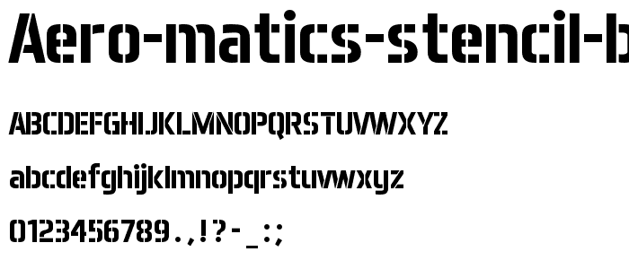 Aero Matics Stencil Bold police