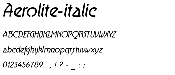 Aerolite Italic police