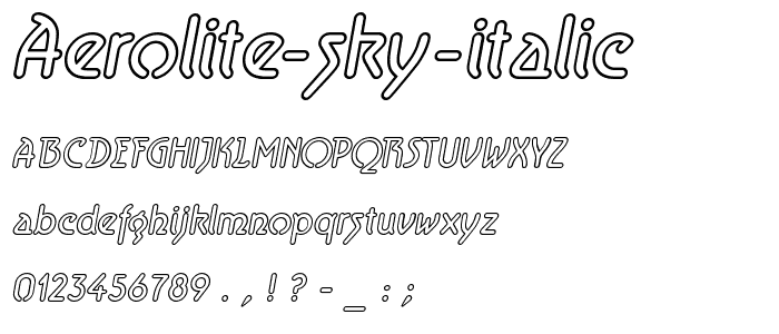 Aerolite Sky Italic font