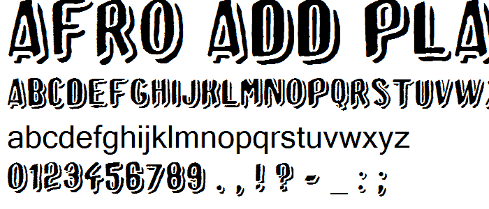Afro Add plain font