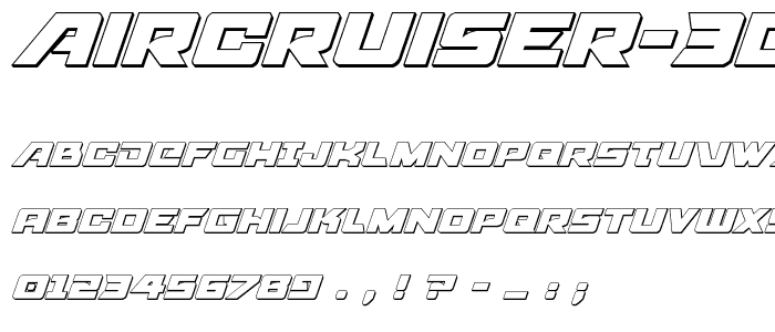 Aircruiser 3D Italic font