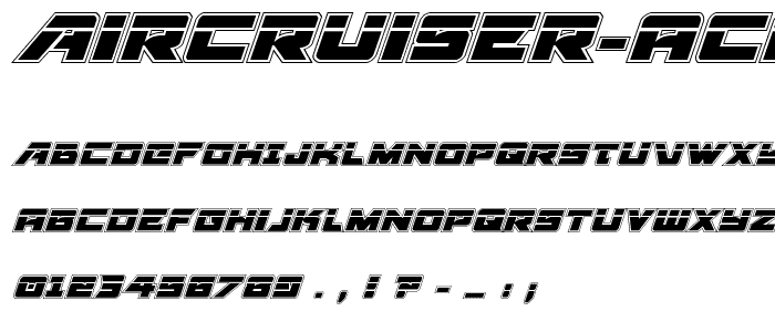 Aircruiser Academy Laser Italic font