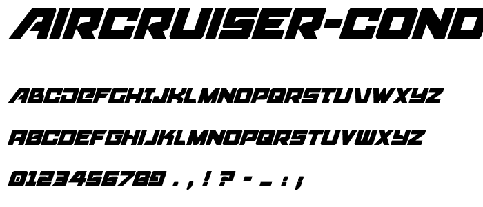 Aircruiser Condensed Italic font