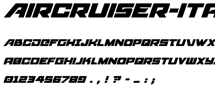 Aircruiser Italic font