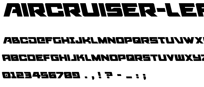 Aircruiser Leftalic font