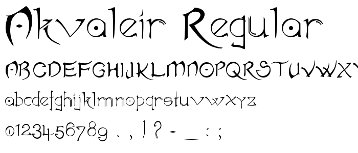 Akvaleir_regular font