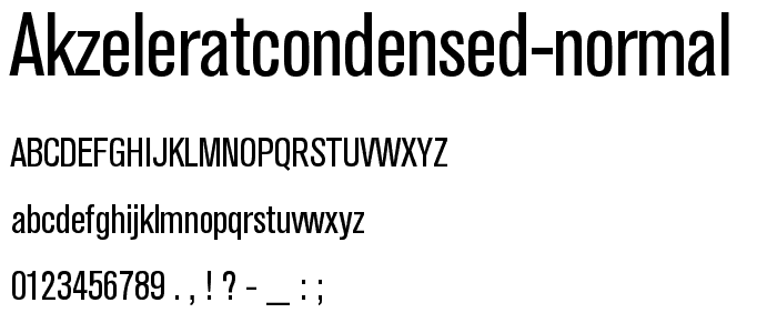 AkzeleratCondensed Normal font