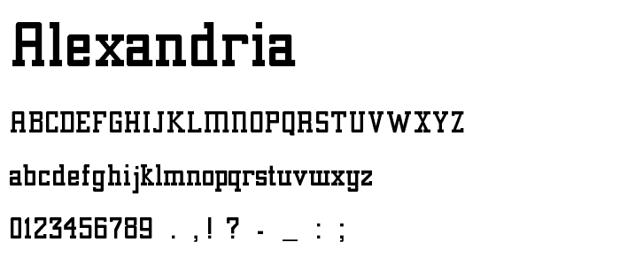 Alexandria font