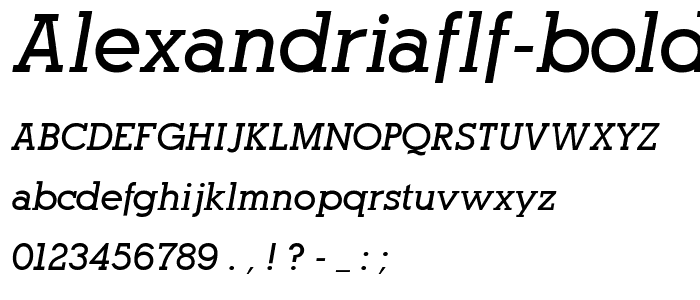 AlexandriaFLF-BoldItalic font