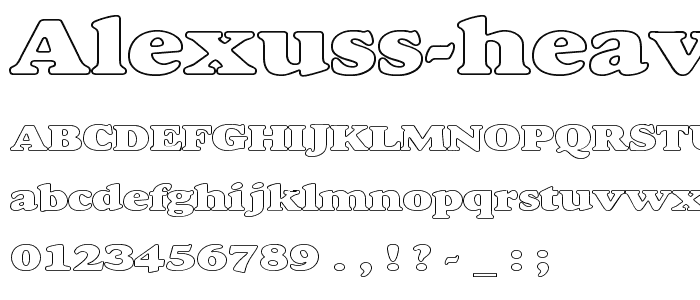 Alexuss Heavy Hollow Wide font