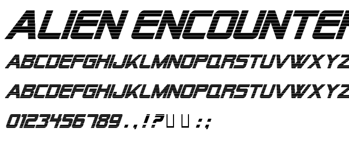 Alien Encounters Bold Italic font