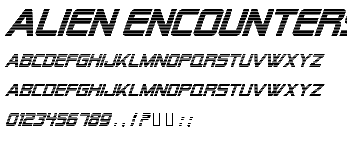 Alien Encounters Italic font