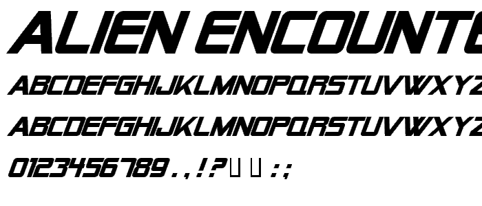 Alien Encounters Solid Bold Italic font
