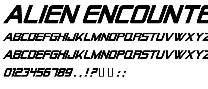 Alien Encounters Solid Italic font