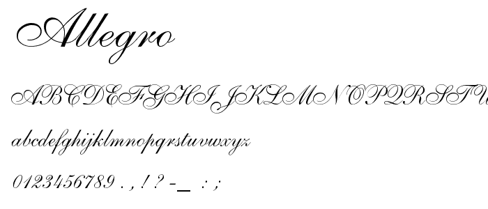 Allegro font