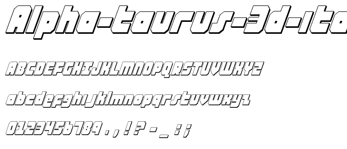 Alpha Taurus 3D Italic font