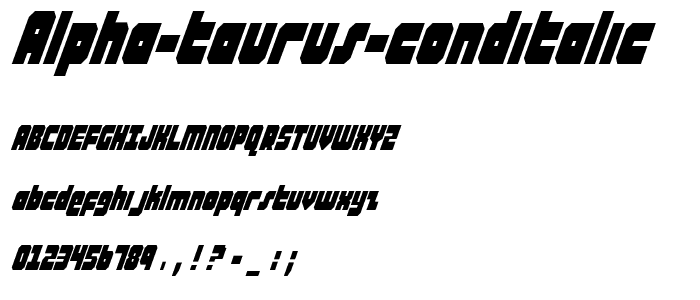 Alpha Taurus CondItalic font