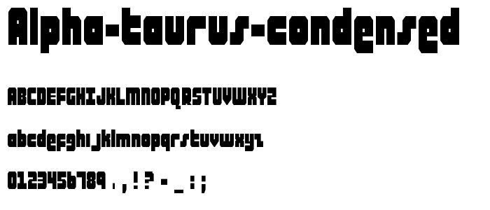 Alpha Taurus Condensed font