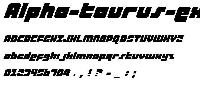 Alpha Taurus Expanded Italic font