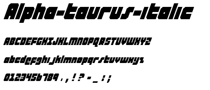 Alpha Taurus Italic font