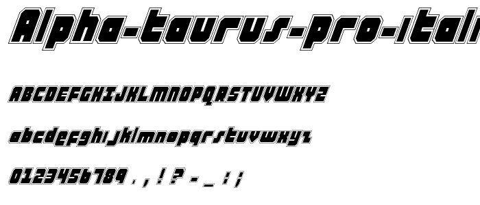 Alpha Taurus Pro Italic font