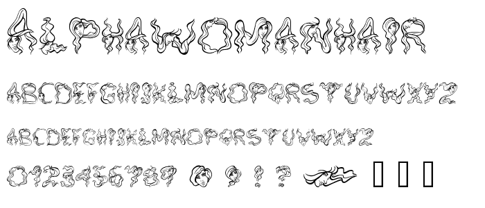 AlphaWomanHair font