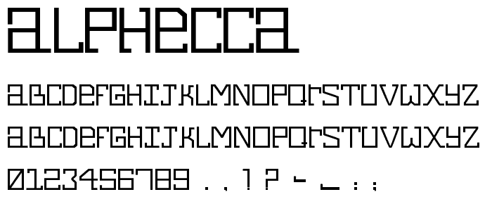 Alphecca font
