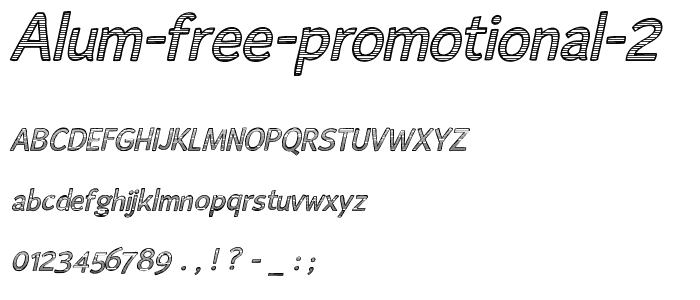 Alum Free Promotional 2 font