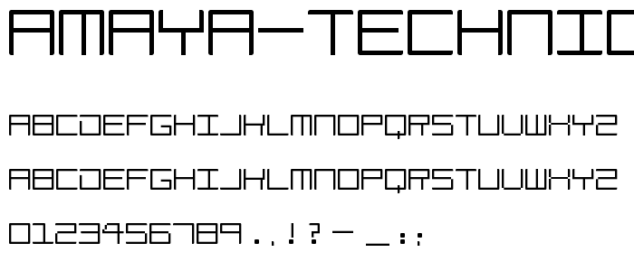 Amaya Technical Bold Regular font