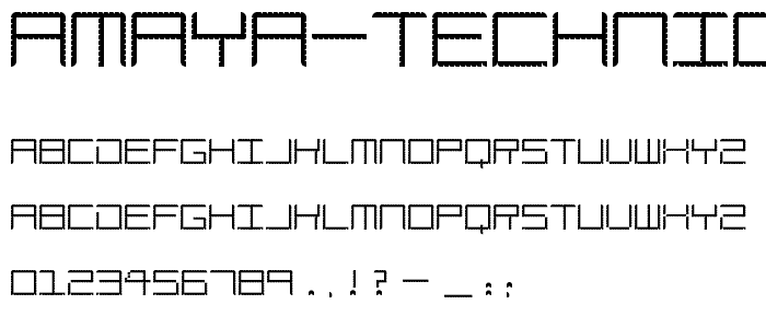 Amaya Technical Curve Regular font