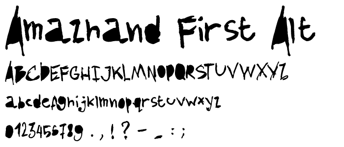 AmazHand_First_Alt font
