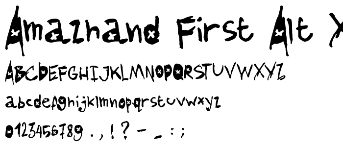 AmazHand_First_Alt_X font