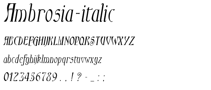 Ambrosia Italic font