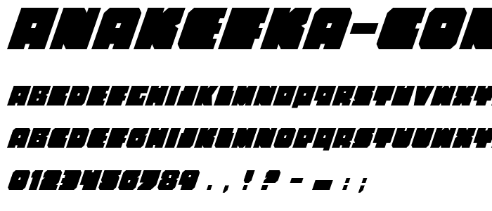Anakefka Condensed Italic font