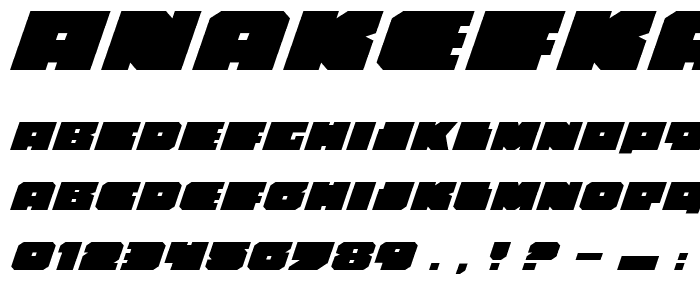 Anakefka Expanded Italic font