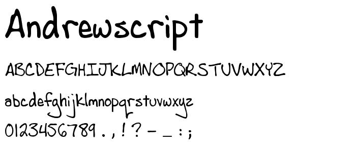 AndrewScript font