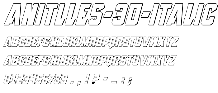 Anitlles 3D Italic font
