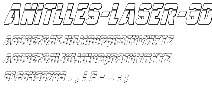 Anitlles Laser 3D Italic font