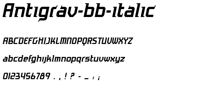 Antigrav BB Italic font