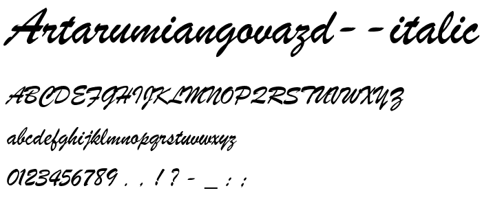 ArTarumianGovazd Italic font