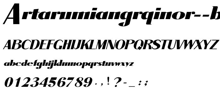 ArTarumianGrqiNor Bold Italik font