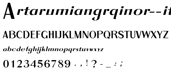 ArTarumianGrqiNor Italic font