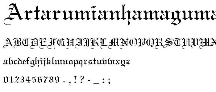 ArTarumianHamagumar font