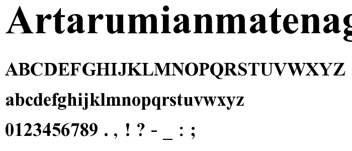 ArTarumianMatenagir Bold font