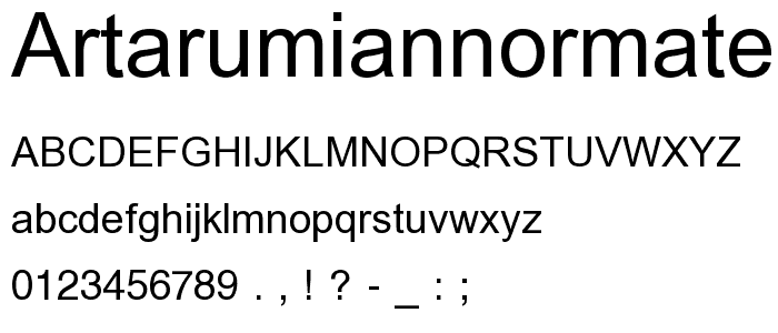 ArTarumianNorMatenagir font